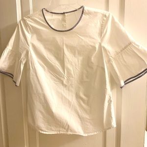 Size 00 linen J.Crew blouse with seersucker edges
